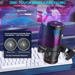 ZealSound Gaming USB Microphone KM8S Noise Cancellation Condenser mic with Touch Mute - DND - PID46 Home DND-PID46