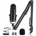 K66S USB Condenser Podcast Gaming Microphone Professional Podcasting Mic with Stand - DND - PID48