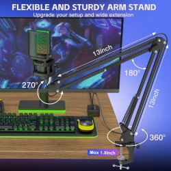 A68S USB Condenser Podcast Gaming Microphone Professional Podcasting Mic with Stand - DND - PID49 Home DND-PID49