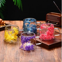 Borosilicate Glass Cup with Handle (Random Color) Home DND-PID54