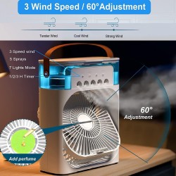Cooler for Table Cooling Mini AC Portable Mini Fan Cooler with 7 Colors LED Light - DND - PID2 Table Fans & Coolers DND-PID2