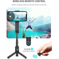 Q09 Mobile Selfie Stick with Tripod Fill Light Bracket or Selfie Stick Compatible with Bluetooth Remote Control - DND - PID10...