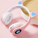 Wireless Cat Ear Headphones RGB Color LED Light Bluetooth Headset Gaming Headband - DND - PID19